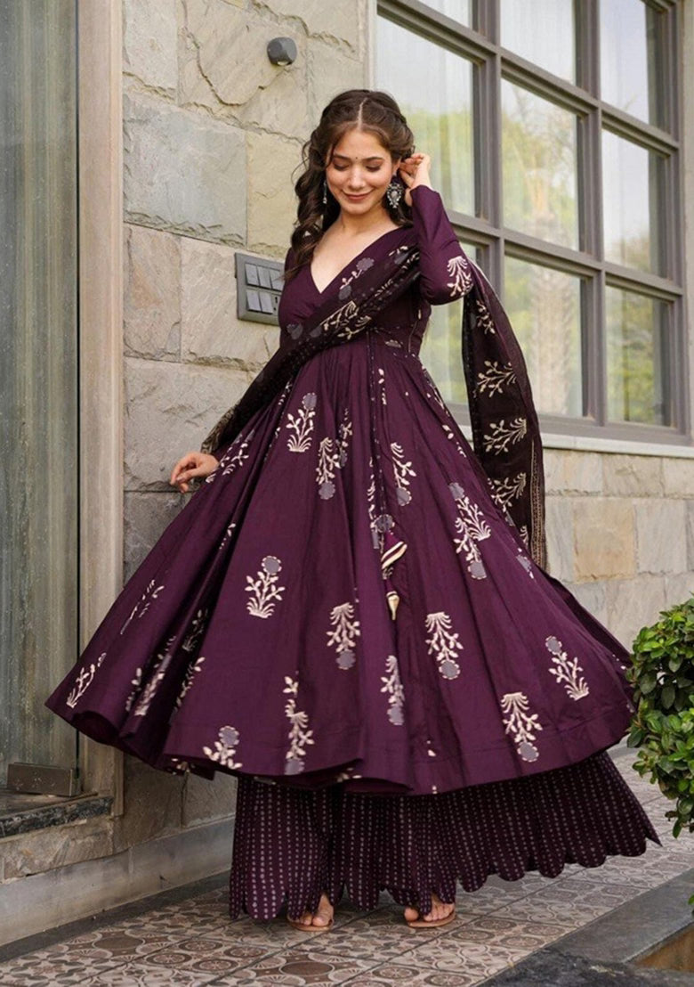 Amy Cotton Angrakha Anarkali Set