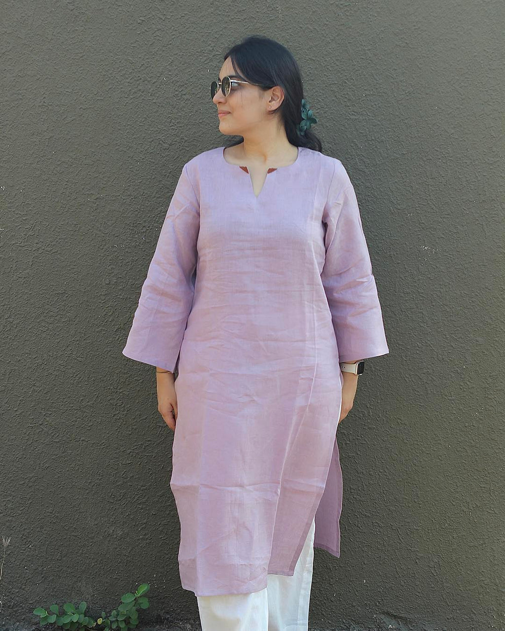 Ruh Premium Cotton Kurta Set – Light Lavender