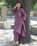 Plum Premium Cotton Kurta Set – 2-Piece