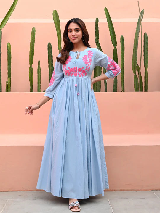 Boshon Hand Embroidery Dreamy Cotton Dress
