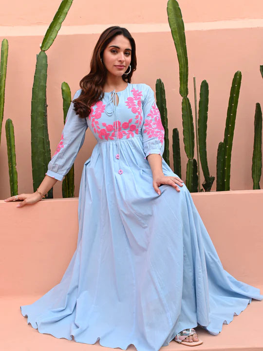 Boshon Hand Embroidery Dreamy Cotton Dress